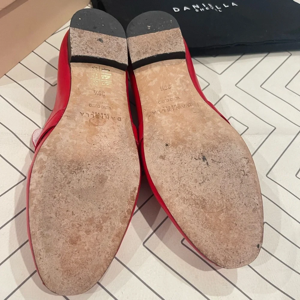 Daniella Shevel Red Leather Loafers - Picture 9 of 15